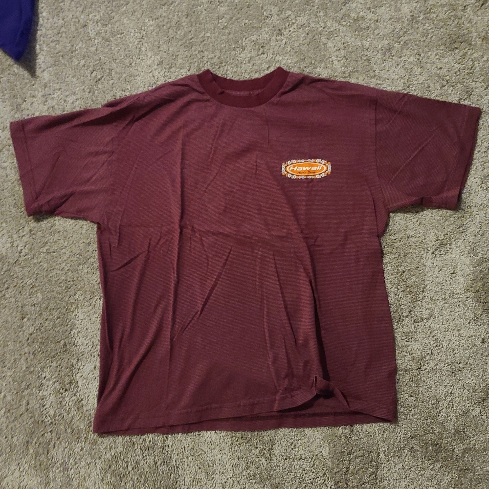 Vintage 90s Red Striped Hawaii T Shirt